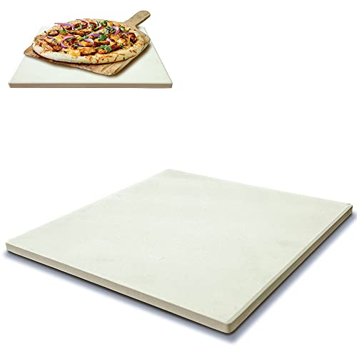 Cordierite Pizza Stone for Grill/Pizza Oven/Smoker, 12-Inch Square Ceramic Pizza Stone, Baking Stone for Bread and Cookies,Thermal Shock Resistant Cooking Stone