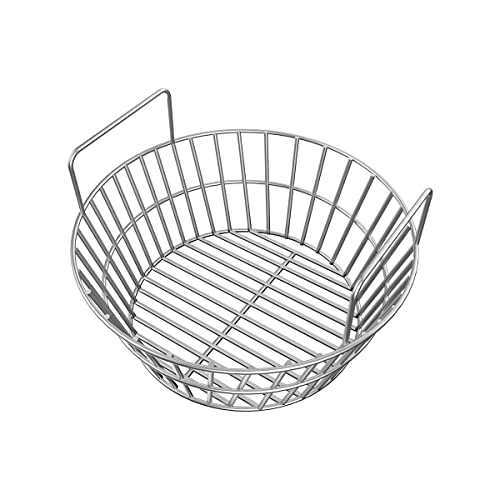 Stainless Charcoal Ash Basket for Large BGE Grill, Charcoal Grill Ash Basket also fits Kamado Joe Classic and Other Similar Grills