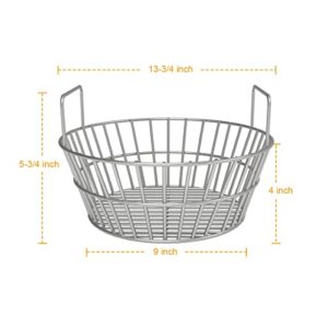 Stainless Charcoal Ash Basket for Large BGE Grill, Charcoal Grill Ash Basket also fits Kamado Joe Classic and Other Similar Grills