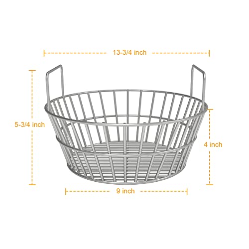 Stainless Charcoal Ash Basket for Large BGE Grill, Charcoal Grill Ash Basket also fits Kamado Joe Classic and Other Similar Grills