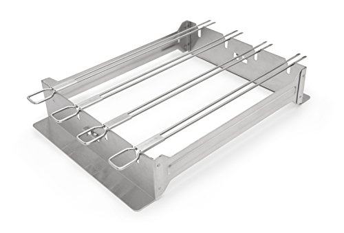 Broil King 69138 Narrow Kebab Rack, Set of 4-12-in / 30.5 cm skewers, Silver