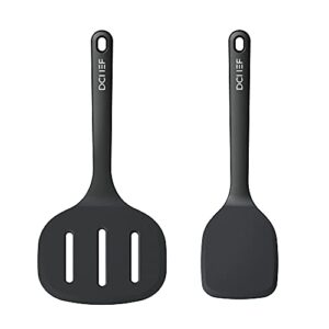 dailychef large silicone xl turner set black - slotted turner wide spatula pancake flipper