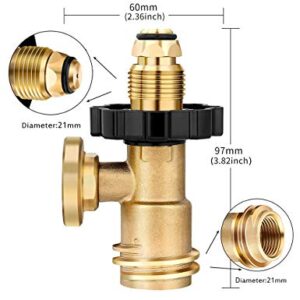 REFFU POL Propane Tank Adapter with Gauge Converts POL LP Tank Service Valve to QCC1 / Type 1, Old to New Connection Type, Propane Tank Gauge for BBQ Gas Grill, Propane Cylinder,RV Camper,Heater