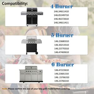 Hiorucet Grill Replacement Parts for Kenmore 6 Burner 146.23681310 146.47223610 146.23766310 Gas Grill Models. Stainless Steel Grill Burner Tubes, Heat Plates, Carryover Tubes Replacement Kit.