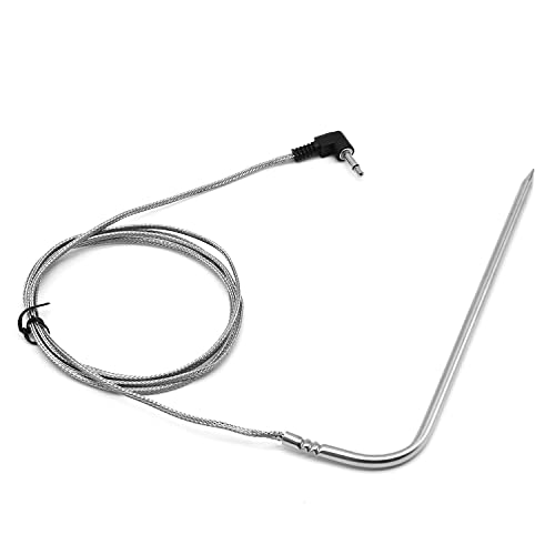 Replacement Meat Probe for Traeger Pellet Gril,Stainless Steel Thermometer Meat Probe with Stainless Steel Probe Clip Accessories Compatible with Traeger Grills,Set of 2