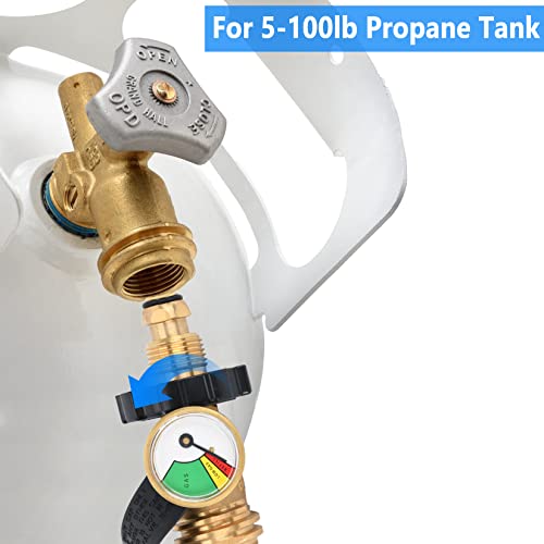 GasSaf Universal Propane Tank Adapter Disposable Bottle Fitting POL Converts to QCC1/Type1 Wrench to Hand Tighten