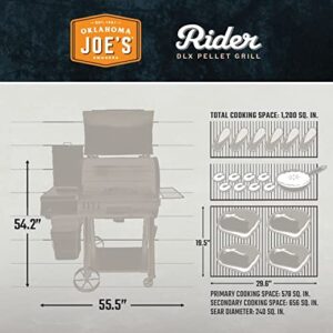 Oklahoma Joe's 22202150 Rider 1200 DLX Pellet Grill/BBQ Smoker, Black