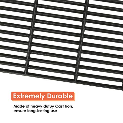 Uniflasy Cast Iron Cooking Grate for Char-Griller 1624 Smokin' Champ Charcoal Grill Horizontal Smoker Grates Replacement Parts for Chargriller Set of 3
