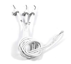 replace parts 3-pack ceramic electrode and 3-pack igniter wire, replacement for select gas grill models by aussie, bbq grillware and others