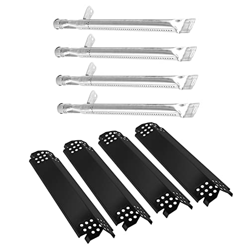 Uniflasy Grill Replacement Parts Kit for Expert Grill 720-0789H 4-Burner Propane Gas Grill Porcelain Steel Heat Plate Shield Stainless Steel Pipe Burners 4 Packs