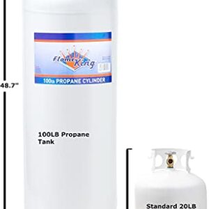 Flame King YSN100MLT-1 100LB Multi-Valve Propane Tank with High Capacity Filler, White