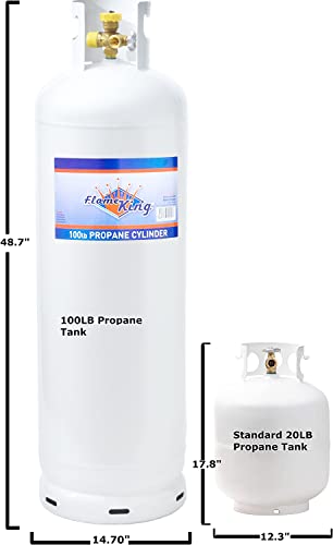 Flame King YSN100MLT-1 100LB Multi-Valve Propane Tank with High Capacity Filler, White