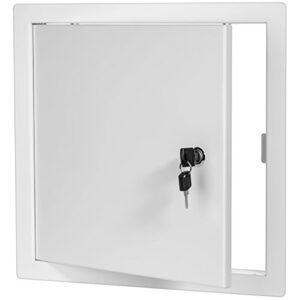 premier 2002 series steel access door, 10 x 10 flush universal mount, white (keyed cylinder latch)