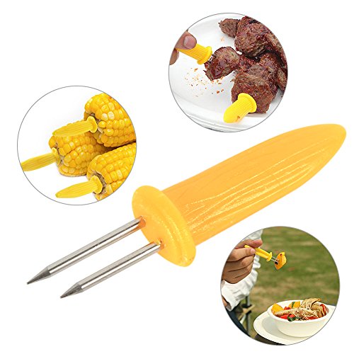 12 PCS/Set Corn on The Cob Holders, Corn on The Cob Skewers for BBQ, Durable Heat Resistant Non Slip Corn on the Cob holders for BBQ, Cooking, Birthday Party