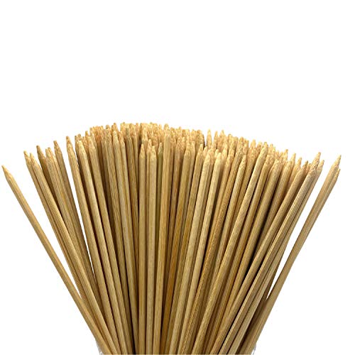 Natural Bamboo Skewers - (200 Pack) 5.5 Inch Wooden Skewers, Kebab Sticks, Skewers for Fruit Kebabs - Double Sided Short Skewers Great For Cocktail Food