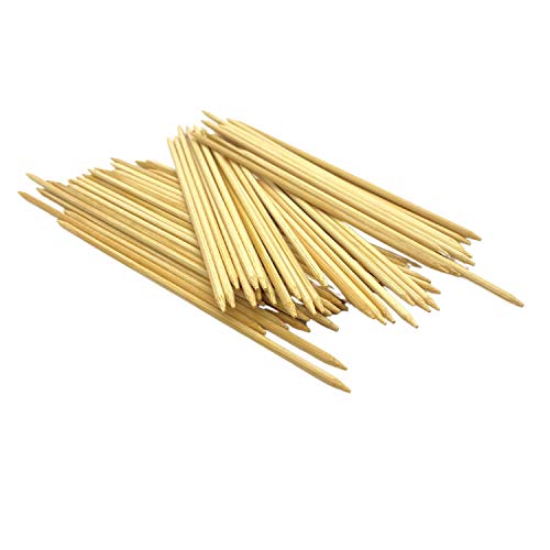 Natural Bamboo Skewers - (200 Pack) 5.5 Inch Wooden Skewers, Kebab Sticks, Skewers for Fruit Kebabs - Double Sided Short Skewers Great For Cocktail Food