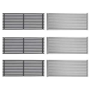 grilling corner cooking grids/grates emitter replacement parts for charbroil 463242715 463242716 463255020 463255721, cast iron, 17" x 9 1/2", 3 pack