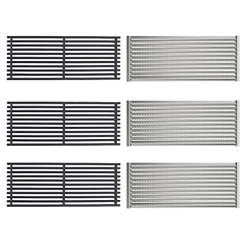 Grilling Corner Cooking Grids/Grates Emitter Replacement Parts for Charbroil 463242715 463242716 463255020 463255721, Cast Iron, 17" x 9 1/2", 3 Pack