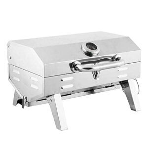 supllueer tabletop propane grill, stainless steel professional gas grill 20,000 btu bbq tabletop gas grill for outdoor cooking patio garden bbq picnic