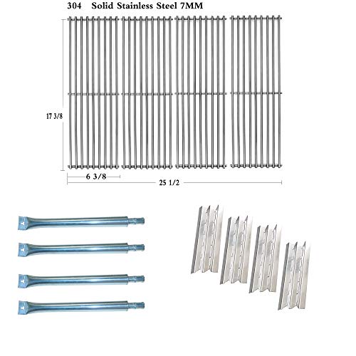 Htanch SN6021 (4-Pack) SA1081 (4-Pack) Replacement Parts for Broil King Baron 320, 340, 420, 440, 490 9211-64, 9211-67, 9215-54, 9215-57, 9215-64, 9215-67, 9221-54 Grill Burner,Heat Plates,Grates