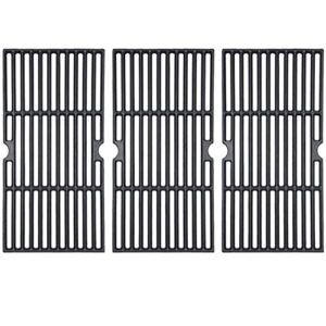 gassaf grill grates replace for charbroil 463420508, 463420509, 463420511 463436213 463436214 463440109, master chef, thermos, backyard and others grills, 16 7/8" cast iron grill grates(set of 3)