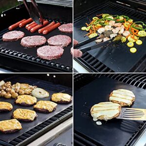 Grill Mat for Outdoor Grill Set of 5, Grill Sheets 100% Non-Stick Reusable, Heavy Duty, Barbecue Baking Mat Durable for Charcoal Gas Electric Grill, Easy to Clean, 15.75 x 13-Inch