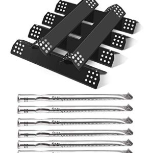 MONIBAQ Grill Replacement Parts for Nexgrill Deluxe 6 Burner 720-0896B 720-0896C, for 5 Burner 720-0896 720-0882A 720-0925, 6 pcs Porcelain Steel Flame Tamers Heat Shields Plates+Burner Tubes Kit