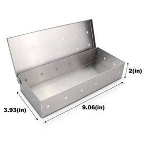 XI-HOME Smoker Box, Stainless Steel BBQ Grilling Meat Smokers Box for Wood Chips, Best Barbecue Accessories on Gas Charcoal Grill