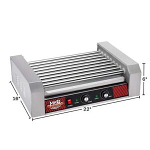 GRETA NORTHERN POPCORN COMPANY Hot Dog Grill with 9 Stainless Steel Rollers, ZPG-6002E, Gray