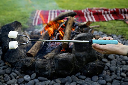 Marshmallow Roasting Sticks - Telescoping Smores Skewers and Hot Dog Forks - Perfect for Outdoor Cooking, Campfires & Fire Pits - with Carrying Case (4 Pack)