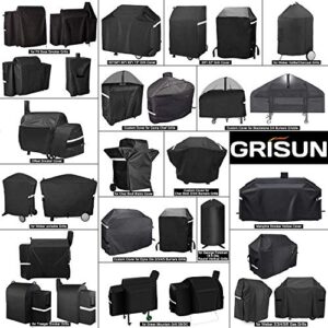 Grisun Grill Cover for Traeger Pro 34, Pro 780 Series Wood Pellet Grill, Waterproof Anti-Fade BBQ Smoker Cover for Texas Elite 34 Grill, Handles for Easy Put On and Take Off, 600D Fabric, Black