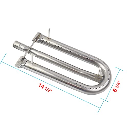 Derurizy 12461 Stainless Steel Grill Burner Tube Replacement for American Outdoor 24NB, 24NG, 24NP, 24PC, 30NB, 30PC, 36NB, 36PC Gas Grill Models, 14 1/2" x 6 1/4", 3 Pack