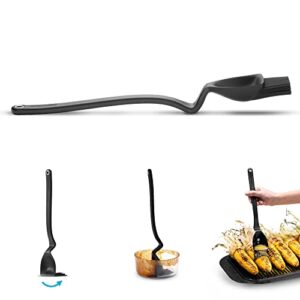 dreamfarm bbq brizzle | sauce scooping silicone bbq basting brush | bbq sauce brush that scoops every last drop of sauce | grilling gifts for men | black