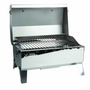Kuuma Premium Stainless Steel Mountable Gas Grill w/Regulator by Camco -Compact Portable Size Perfect for Boats, Tailgating and More - Stow N Go 125" (58140)