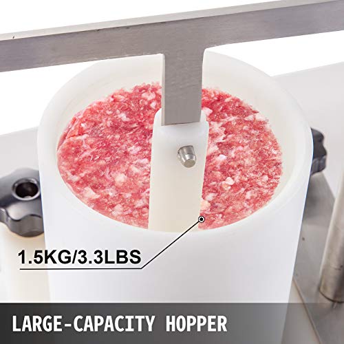 VBENLEM Burger Commercial Buger Press 55mm/2.15inch and 130mm/5inch, Manual Meat Maker PE Material with Tabletop Fixed Design Forming Processor Machine with 2 Sets of Patties Model, 5inch, White