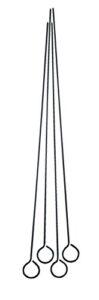 harold import co. 43113 hic reusable nonstick barbecue and grilling shish kabob skewers with ring-handle top, 15-inches long, set of 4, 15 inch, black