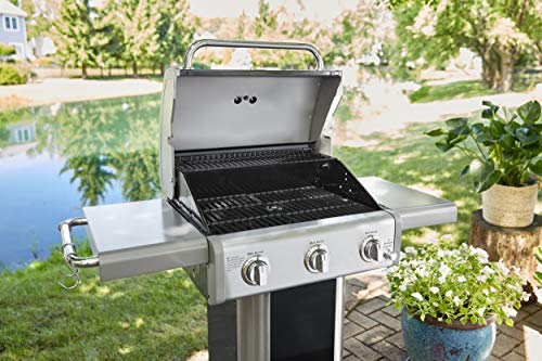 Kenmore 3-Burner Outdoor BBQ Grill | Liquid Propane Barbecue Gas Grill with Folding Sides, PG-A4030400LD, Pedestal Grill with Wheels, 30000 BTU, Black