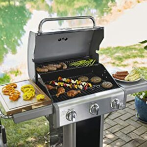 Kenmore 3-Burner Outdoor BBQ Grill | Liquid Propane Barbecue Gas Grill with Folding Sides, PG-A4030400LD, Pedestal Grill with Wheels, 30000 BTU, Black