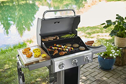 Kenmore 3-Burner Outdoor BBQ Grill | Liquid Propane Barbecue Gas Grill with Folding Sides, PG-A4030400LD, Pedestal Grill with Wheels, 30000 BTU, Black