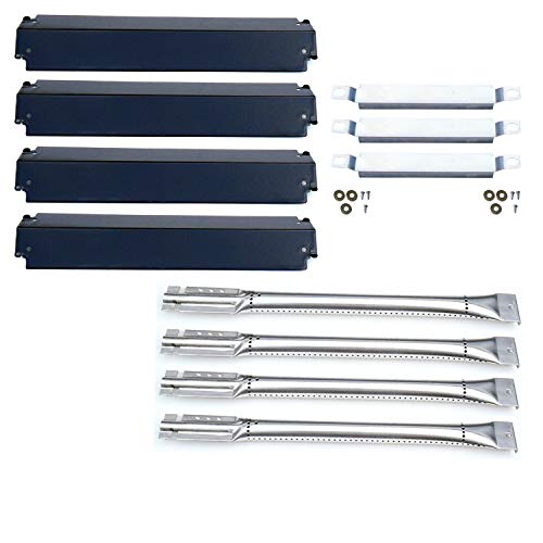 Direct Store Parts Kit DG240 Replacement for Charbroil 463248208,463268107,466248208 Gas Grill Burners,CrossoverTubes,Heat Plates (Stainless Steel Burner + Porcelain Steel Heat Plate)