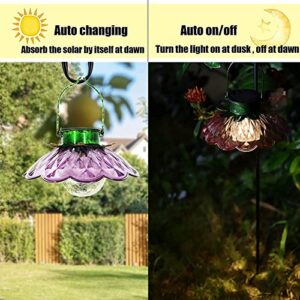 2pack Solar Lights Outdoor,Crackle Crackle Globe Glass - Solar Lantern Outdoor,LED Landscape.Solar Hanging Lights. Solar Lantern Outdoor to Hang for Yard and Lawn Tree,Fence,Patio,Lawn,Walkway…