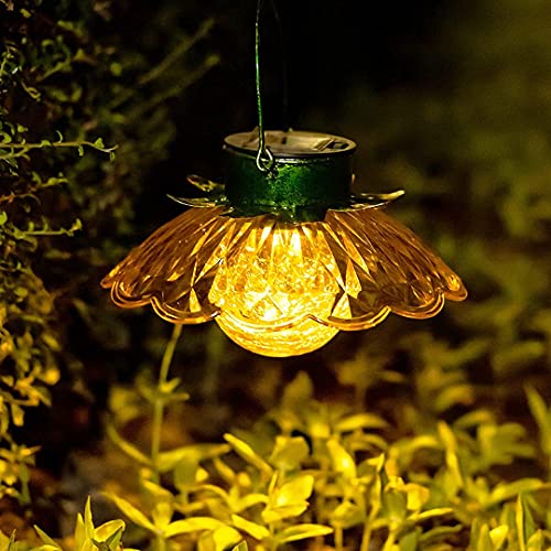 2pack Solar Lights Outdoor,Crackle Crackle Globe Glass - Solar Lantern Outdoor,LED Landscape.Solar Hanging Lights. Solar Lantern Outdoor to Hang for Yard and Lawn Tree,Fence,Patio,Lawn,Walkway…