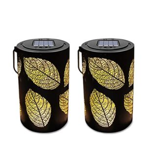 dann solar hanging lanterns outdoor waterproof leaf solar lights decorative metal solar lantern tabletop lamp for garden yard desk (size : 1pcs)