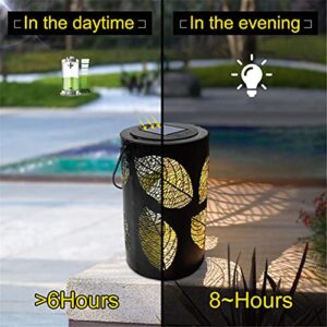 DANN Solar Hanging Lanterns Outdoor Waterproof Leaf Solar Lights Decorative Metal Solar Lantern Tabletop Lamp for Garden Yard Desk (Size : 1pcs)