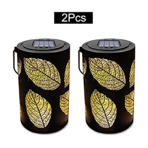 DANN Solar Hanging Lanterns Outdoor Waterproof Leaf Solar Lights Decorative Metal Solar Lantern Tabletop Lamp for Garden Yard Desk (Size : 1pcs)