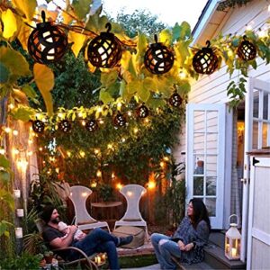 SLNFXC Solar String Lights LED Outdoor Waterproof Flickering Flame Hanging Solar Lantern Lamp with 8 Ball for Patio Garden Yard