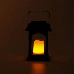 LIRUXUN Outdoor Garden Solar Hanging LED String Lights Flickering Candle Lantern Lamp for Patio Garden Decorative