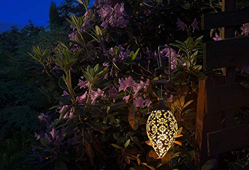 AceGizmo [2 Pack] Hanging Solar Lantern. Metal Lamp is Waterproof for Outdoor Hanging Decor. LED Solar Light