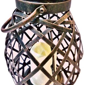 Brilliant & Mo Metal Rattan Solar Hanging Lanterns for Outdoors Garden Decoration with Flickering Candle Light For Home Patio Deck Lawn Yard Decor