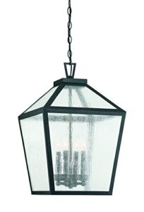 savoy house 5-104-bk woodstock 4-light outdoor hanging lantern (15" w x 24" h)